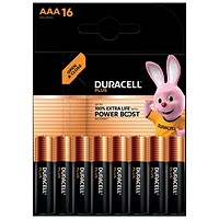 Duracell Plus AAA Battery Alkaline 100% Extra Life Power Boost, Pack of 16