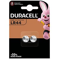 Duracell LR44 Alkaline Button Batteries (Pack of 2)