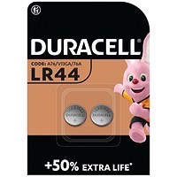 Duracell LR44 Alkaline Batteries, Pack of 2 Duracell LR44 Alkaline Batteries, Pack of 2