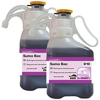 Diversey SmartDose Suma Bac D10 1.4 Litre Detergent Surface Sanitiser (Pack of 2)