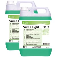 Diversey Suma Light D1.2 Dishwashing Liquid 5 Litre (Pack of 2)