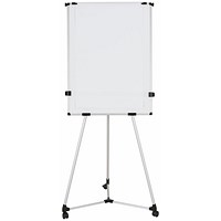 Bi-Office Earth Kyoto Mobile Non-Magnetic Easel, With Paper Roll, With Extendable Arms, 700x1000mm, Silver