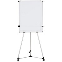 Bi-Office Earth Kyoto Mobile Magnetic Easel, With Paper Roll, With Extendable Arms, 700x1000mm, Silver