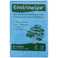 Envirowipe Antibacterial Cleaning Cloths 500x360mm Blue (Pack of 25) EWF150