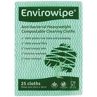 Envirowipe Antibacterial Cleaning Cloths, 500x360mm, Green, Pack of 25