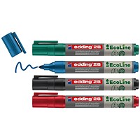 Edding e-28/4 S EcoLine Whiteboard Marker, Assorted, Pack of 4