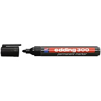 Edding 300 Permanent Bullet Tip Marker Black (Pack of 10)