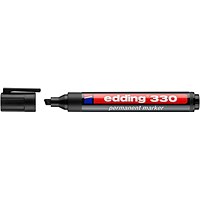 Edding 330 Permanent Chisel Tip Marker Black (Pack of 10)