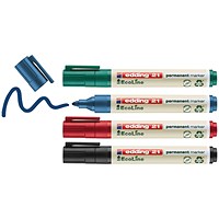 Edding E-21/4 EcoLine Permanent Marker Assorted (Pack of 4)