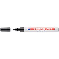 Edding 751 Bullet Tip Paint Marker Fine Black (Pack of 10) 4-751001