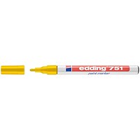 Edding 751 Paint Marker, Fine, Bullet Tip, Yellow, Pack of 10