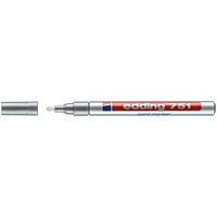 Edding 751 Paint Marker, Fine, Bullet Tip, Silver, Pack of 10