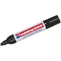 Edding 500 Permanent Marker, Chisel Tip, Black, Pack of 10