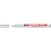 Edding 751 Paint Marker, Fine, Bullet Tip, White, Pack of 10