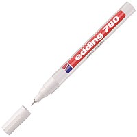 Edding 780 Paint Marker, Extra Fine, Bullet Tip, White, Pack of 10