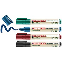 Edding 22 EcoLine Permanent Marker Assorted (Pack of 4)