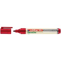 Edding 28 Ecoline Drywipe Markers, Red, Pack of 10