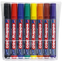 Edding 360 Whiteboard Marker, Bullet Tip, Assorted Colours, Pack of 8