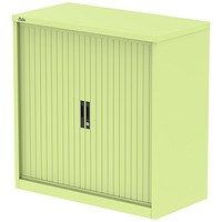 Qube 1000mm Side Tambour Cupboard Chlorophyll With Shelves