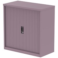 Qube 1000mm Side Tambour Cupboard Pastel Violet With Shelves