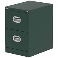 Qube 2 Drawer Filing Cabinet British Racing Green