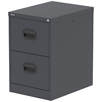 Qube 2 Drawer Filing Cabinet Graphite Grey