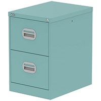 Qube 2 Drawer Filing Cabinet Pastel Turquoise