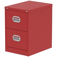 Qube 2 Drawer Filing Cabinet Red