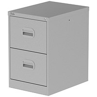 Qube 2 Drawer Filing Cabinet Silver