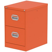 Qube 2 Drawer Filing Cabinet Sienna Orange