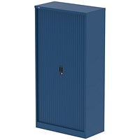 Qube 2000mm Side Tambour Cupboard Blue With Shelves