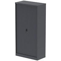 Qube 2000mm Side Tambour Cupboard Graphite Grey With Shelves