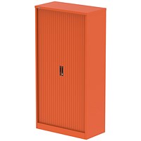 Qube 2000mm Side Tambour Cupboard Sienna Orange With Shelves