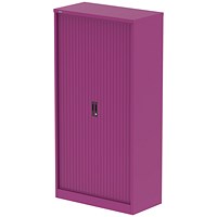 Qube 2000mm Side Tambour Cupboard Traffic Purple With Shelves