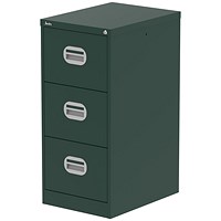 Qube 3 Drawer Filing Cabinet British Racing Green