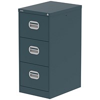 Qube 3 Drawer Filing Cabinet Ocean Cobalt