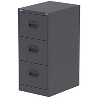 Qube 3 Drawer Filing Cabinet Graphite Grey
