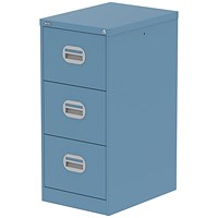 Qube 3 Drawer Filing Cabinet Pastel Blue
