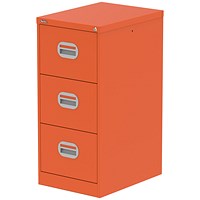 Qube 3 Drawer Filing Cabinet Sienna Orange