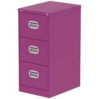 Qube 3 Drawer Filing Cabinet Traffic Purple