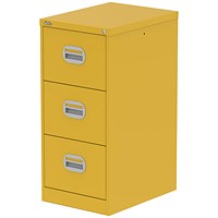 Qube 3 Drawer Filing Cabinet Lemon Yellow