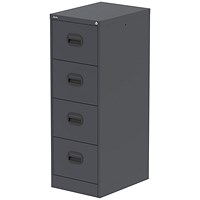 Qube 4 Drawer Filing Cabinet Graphite Grey