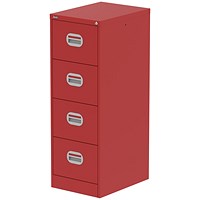 Qube 4 Drawer Filing Cabinet Red