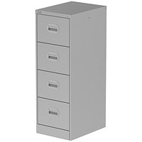Qube 4 Drawer Filing Cabinet Silver