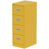 Qube 4 Drawer Filing Cabinet Lemon Yellow