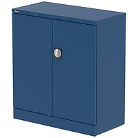Qube 1000mm 2-Door Stationery Cupboard Blue With Shelf