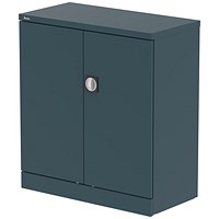 Qube 1000mm 2-Door Stationery Cupboard Ocean Cobalt With Shelf