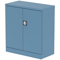 Qube 1000mm 2-Door Stationery Cupboard Pastel Blue With Shelf