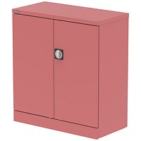 Qube 1000mm 2-Door Stationery Cupboard Antique Pink With Shelf