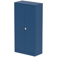 Qube 1850mm 2-Door Stationery Cupboard Blue With Shelves